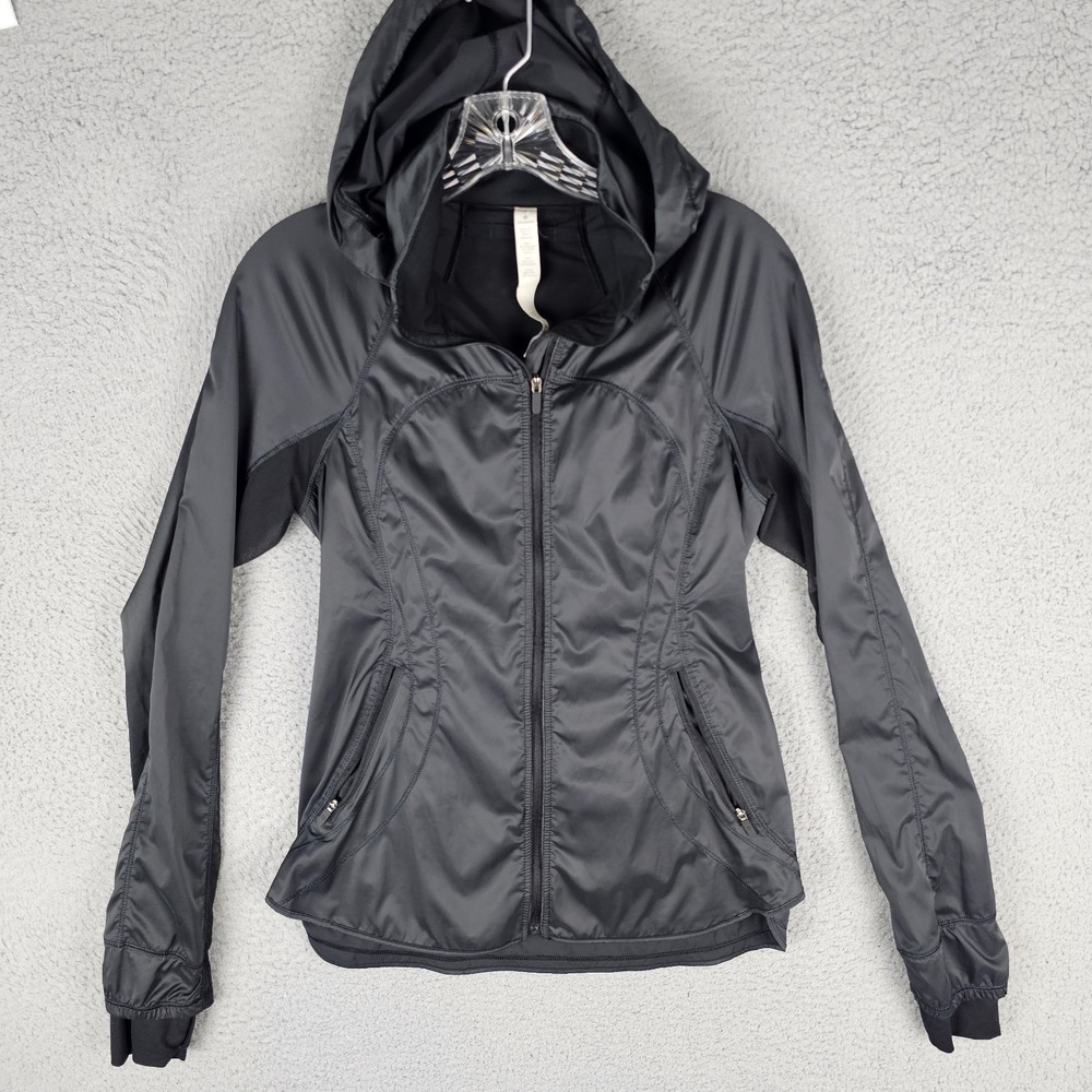Lululemon Goal Crusher Running Jacket Women's 4 Fitted Long Sleeve Hooded Zip-Up